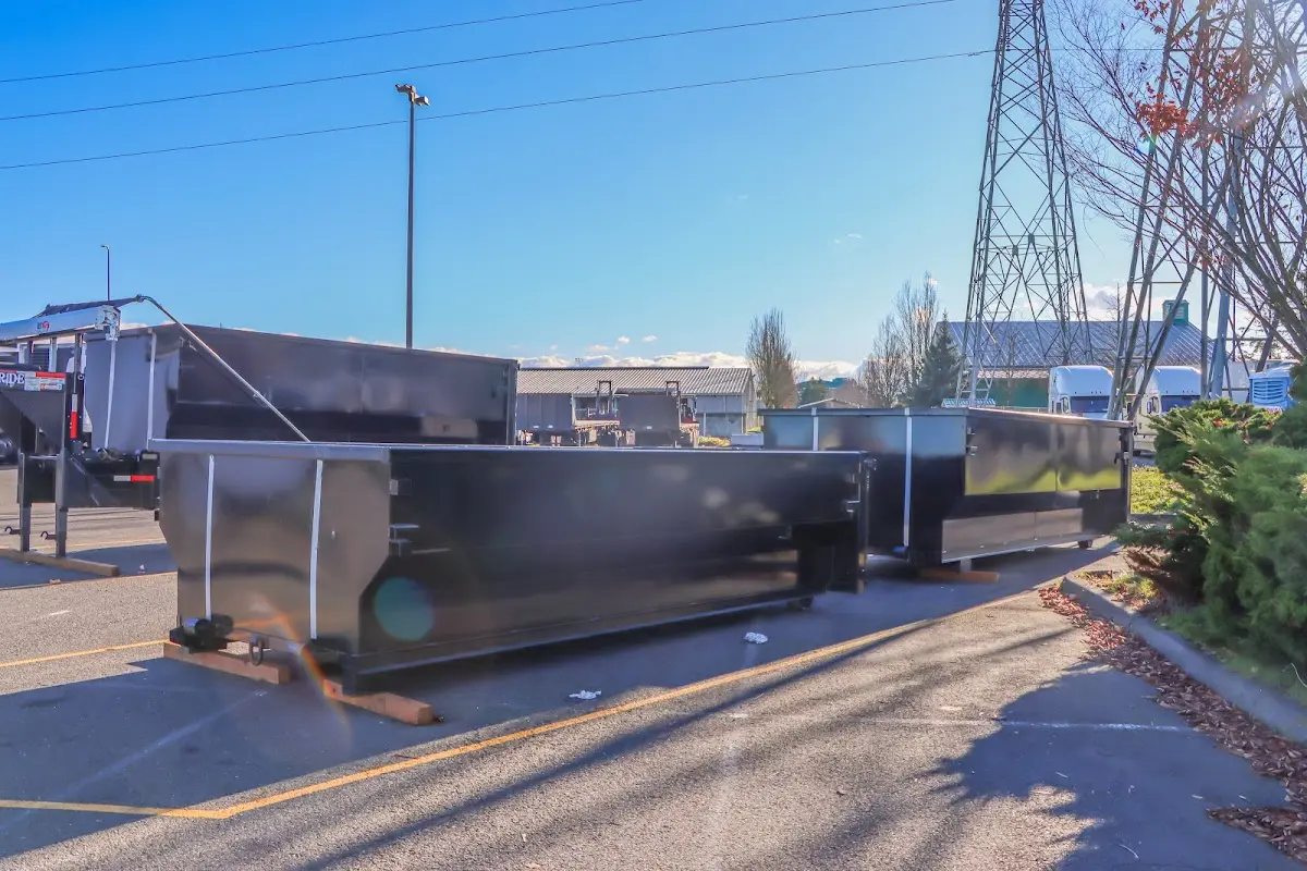 Roll-off dumpster ready for waste disposal at job site for 12 Yard Dumpster Rental in Mulvane